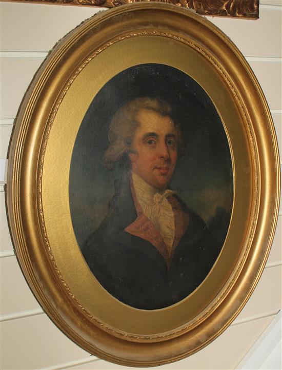 R* Sheridan (1764-1790) Portrait of C H Knight aged 34 years, October 1785, 17 x 13.5in.